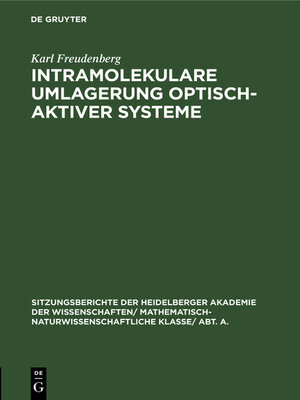 cover image of Intramolekulare Umlagerung optisch-aktiver Systeme